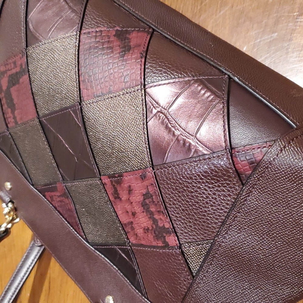 Coach Brown Patchwork Leather Tote - image 7